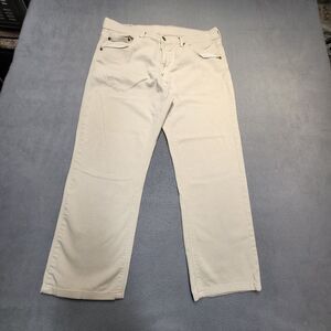 Mott & Bow Jeans Mens 34x25 Beige Slim Straight Leg Stretch Denim